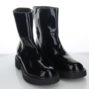 Aquatalia Black Patent Leather Booties